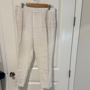 J. Jill White Linen Ankle Pants